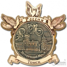 Магнит из бересты Томск-Исторический музей голуби золото